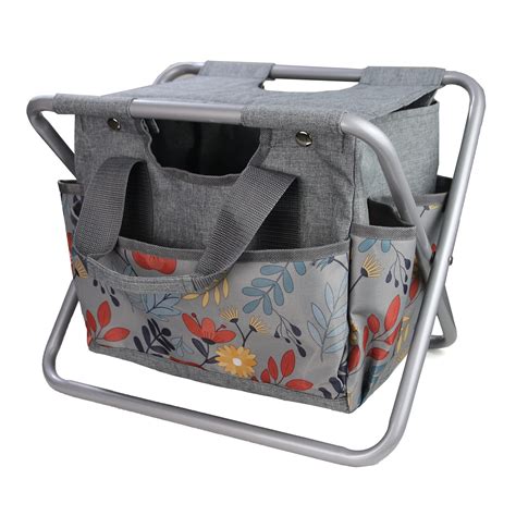 MDSTOP Folding Gardening Stool with Detachable Storage Tote Bag ...