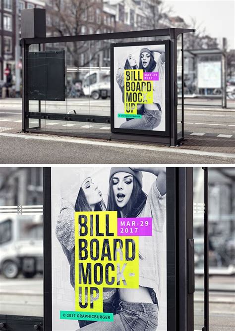 Bus Stop Billboard Mock-Up | Billboard mockup, Billboard signs, Bus stop