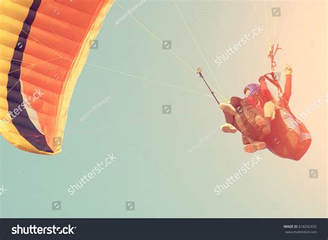 Two People Flying On Paraglider Sky Stock Photo (Edit Now) 618242435