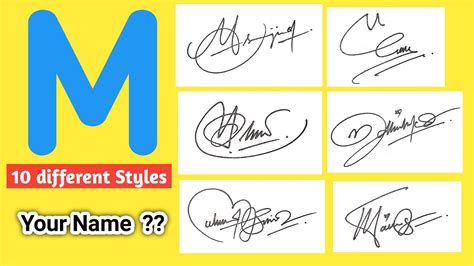 ️ 10 Different Styles Of [ M Signature ] | M Signature Styles | M ...