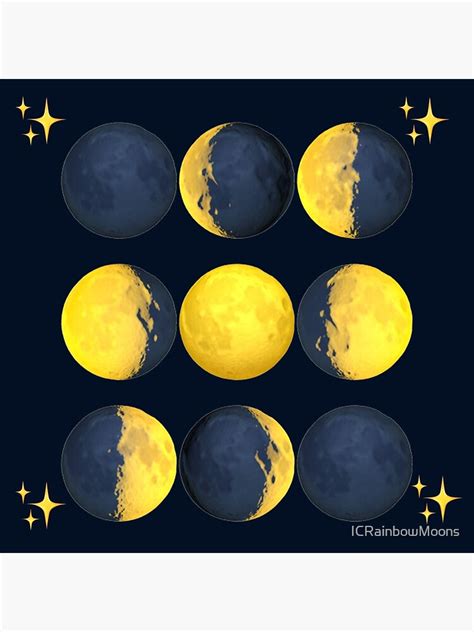 "Moon phases in emoji " Poster for Sale by ICRainbowMoons | Redbubble