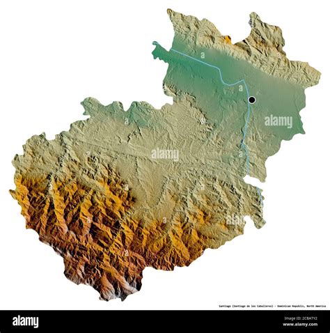 Shape of Santiago, province of Dominican Republic, with its capital ...