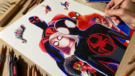 Drawing Spider-Man Across The Spider-Verse • Time Lapse - YouTube