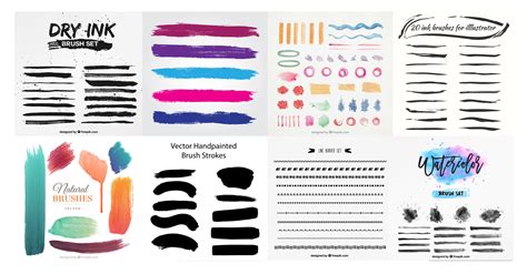 A Huge Compilation of 150 Free Illustrator Brushes - Freepik Blog