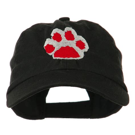 Cat Paw Pet Spun Washed Embroidered Cap | Symbol Designed | e4Hats ...