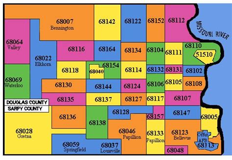 Omaha Area Zip Code Map - Time Zones Map