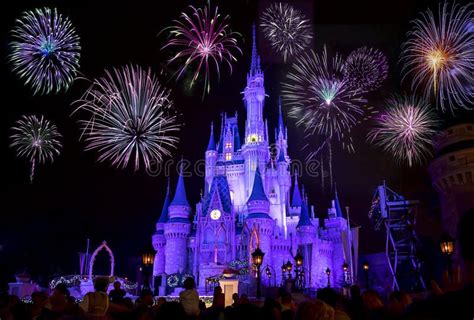 Disney`s Cinderella Castle With Fireworks. Disney`s Magic Kingdom ...