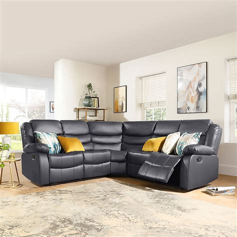 Sorrento Recliner Corner Sofa, Grey Classic Faux Leather Only £899.99 ...