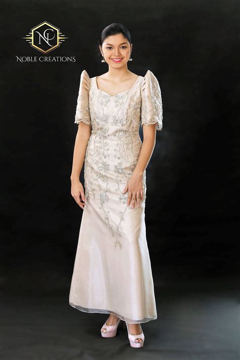 FILIPINIANA DRESS Embroidered and Beaded MESTIZA Maria Clara Baro at ...