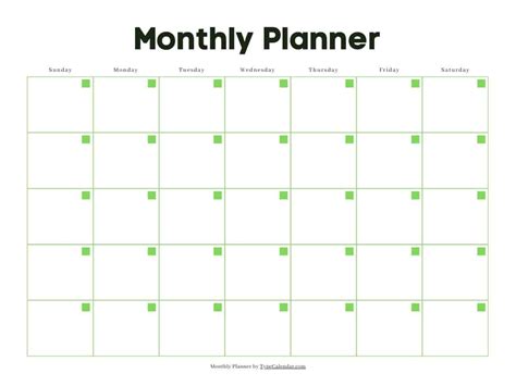 Monthly Planner: Free Monthly Schedule Planner Template