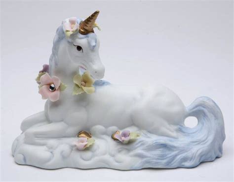 Sitting Unicorn Porcelain Sculpture - Cosmos