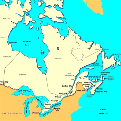 Map Of Eastern Usa And Canada - United States Map