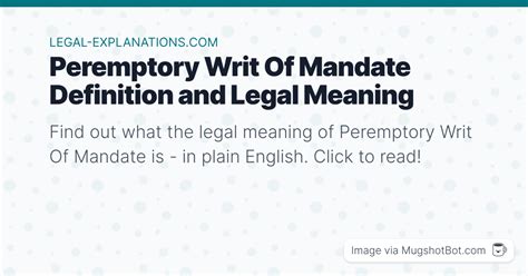 Peremptory Writ Of Mandate Definition - What Does Peremptory Writ Of ...