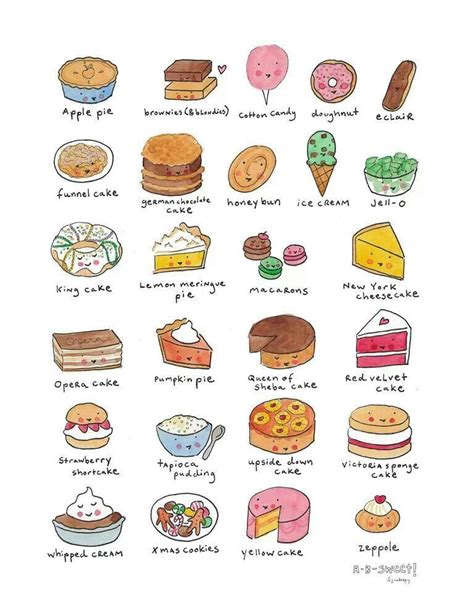 Pin by Mao on Cakes | Food drawing, Food doodles, Food illustrations