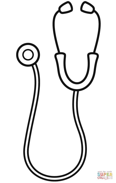 Stethoscope coloring page | Free Printable Coloring Pages