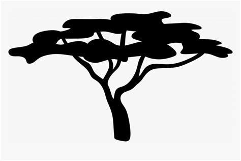 African Savannah Tree Silhouette, HD Png Download - kindpng