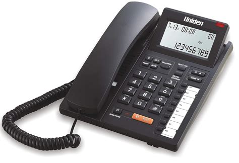 UNIDEN AS7411 Black Corded Landline Phone with Speakerphone & Caller ID ...