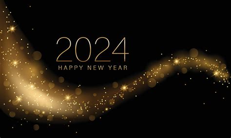 2024 Happy New Year Background Design. Golden 2024 Happy New Year ...