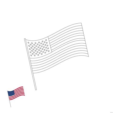 Free American Flag 50 Stars Coloring Page