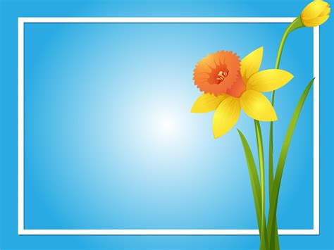 Border template with yellow daffodil 432504 Vector Art at Vecteezy