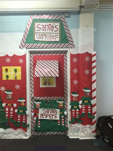 Santa's work shop Christmas Cubicle Decorations, Christmas Door ...