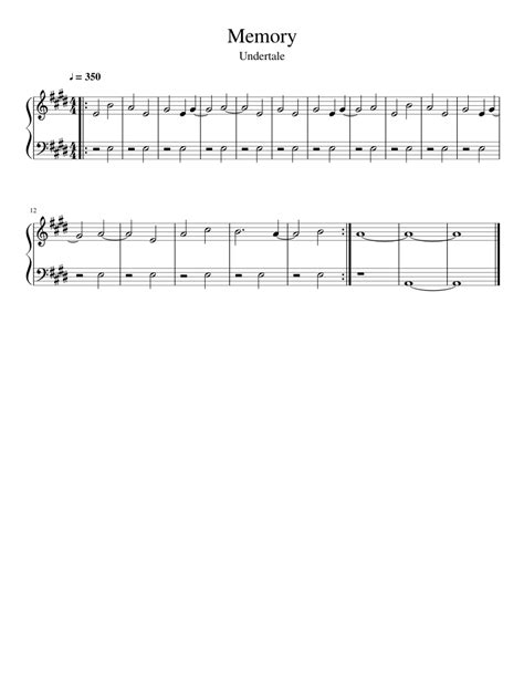 Memory - Undertale sheet music for Piano download free in PDF or MIDI