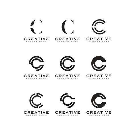 Set of initial letter C logo design template. | MasterBundles