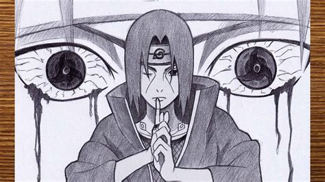 How to draw Itachi Uchiha from Naruto | Itachi Uchiha drawing step by ...