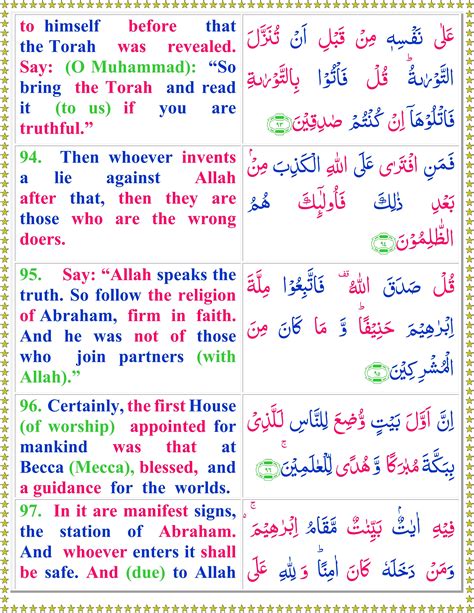 Read Surah Al Imran With English Translation - Page 3 of 7 - Quran o Sunnat