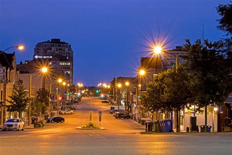 Guelph, Ontario: Pre-Sunrise View Of Downtown (August, 2018)