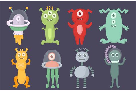 Alien Cartoon Characters Illustration Graphic by april_arts · Creative ...