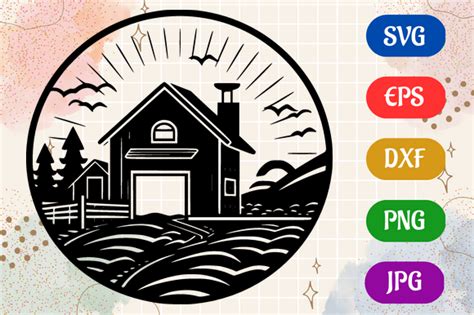 Farm | Silhouette Vector SVG EPS DXF PNG Graphic by Creative Oasis ...