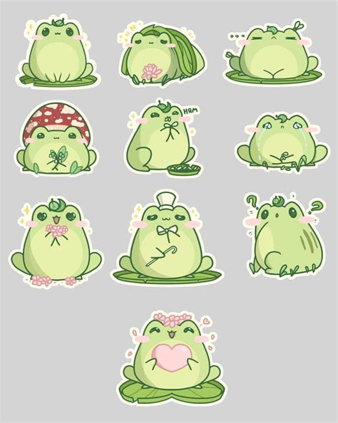 ArtStation - Cute frog stickers | Disegno rana, Adesivi stampabili ...