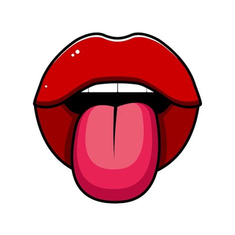 Premium Vector | Clip art Open mouth with tongue