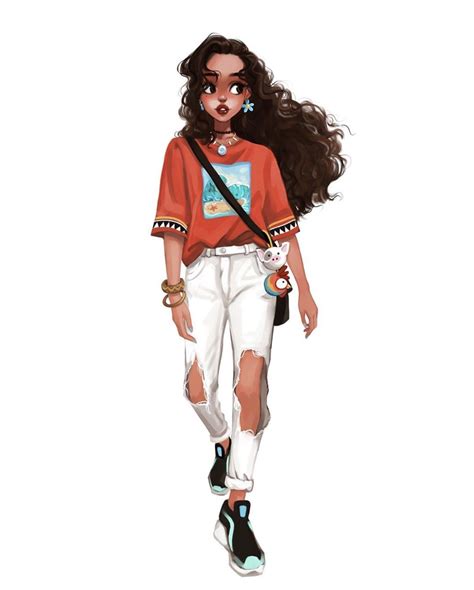 Felice.xu - Disney modern Moana in 2020 | Disney princess fan art ...