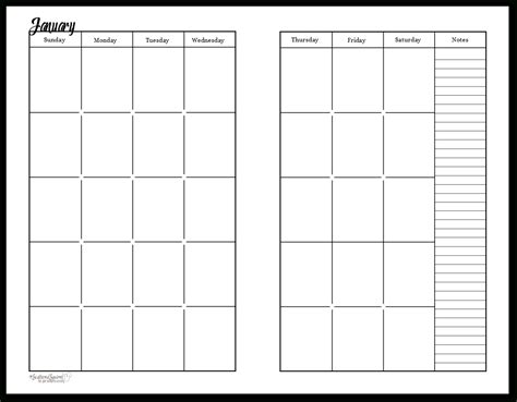 2 Page Monthly Planner Template | Calendar Template Printable