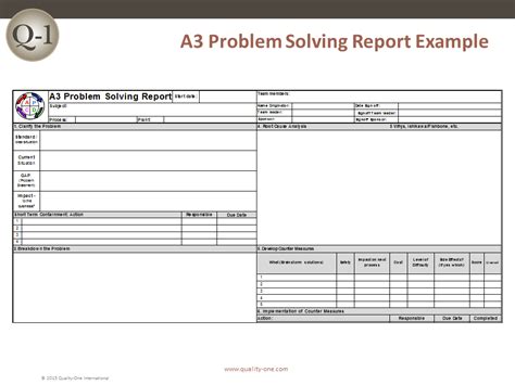 A3 Report Template Excel – mosi