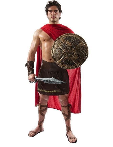 Mens Roman Spartan Greek Gladiator Warrior Fancy Dress Costume | Ropa ...