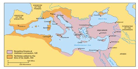 Byzantine Empire Map Justinian