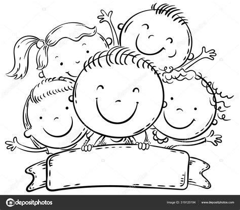 Happy Kid Clipart Black And White