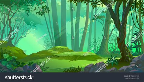 Sun Rays Falling Deep Into Thick Stock Vector (Royalty Free) 1721181988 ...