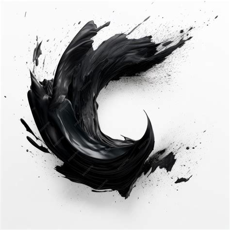 Premium AI Image | Abstract Black Photoshop Brush on Plain White Background