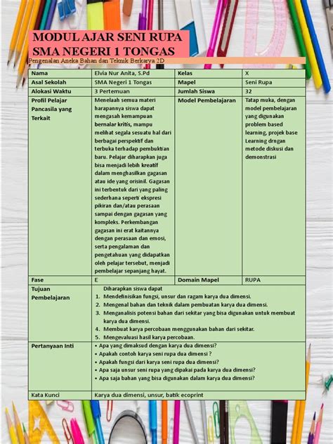 MODUL AJAR seni rupa | PDF