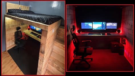 DIY BUDGET LOFT BED WITH GAMING ROOM SETUP How To Build It Easy Space ...