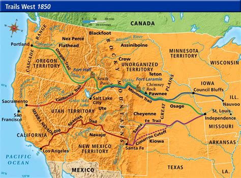 Trails West, 1950 [865x640] : r/MapPorn