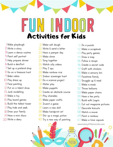 Fun & Easy Indoor Activities for Kids | Fun indoor activities, Indoor ...