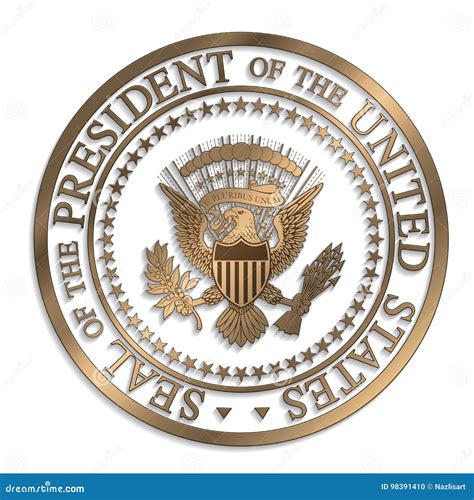 Presidential Seal - Gold Against White AI Stock Vector - Illustration ...