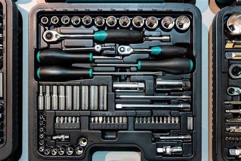 Box with Special Tools in Car Repair Shop, Closeup Stock Image - Image ...