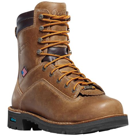 Men's Danner 8" Quarry USA GTX Waterproof Work Boots, Brown - 614607 ...