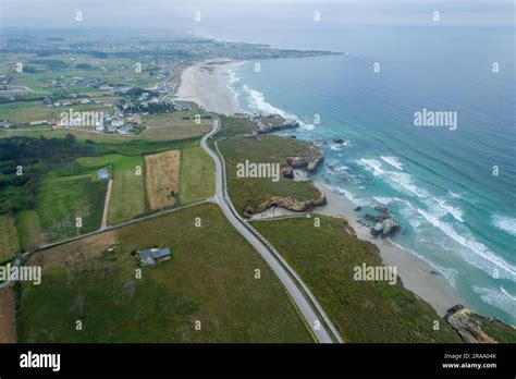 Aerial view of As Catedrais beach in north Spain Stock Photo - Alamy